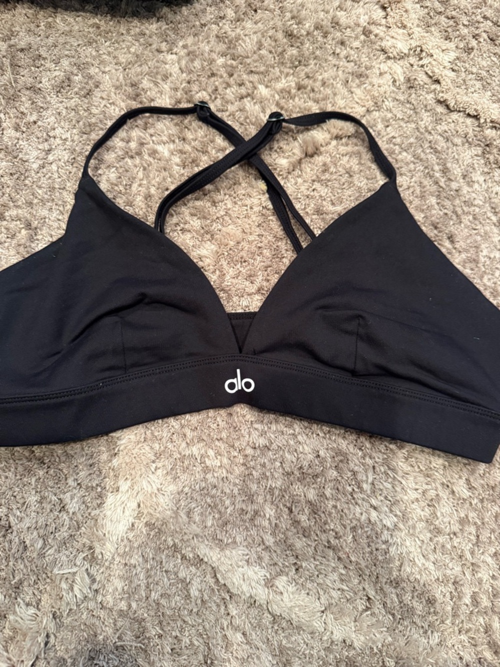 ALO Yoga Black Strappy Sports Bra